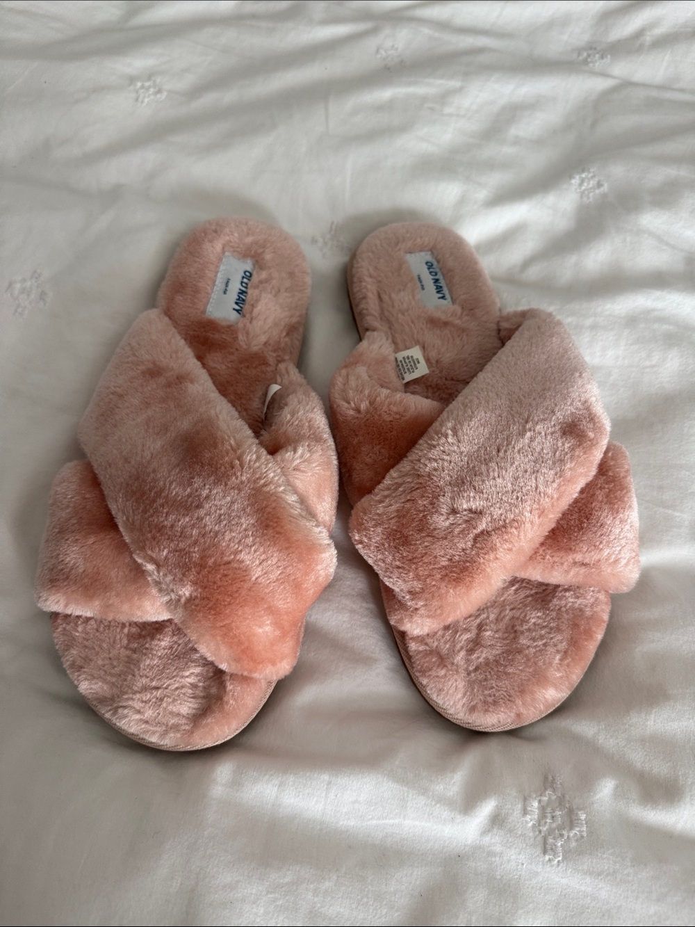 Old Navy Plush Crisscross Slide Slippers - Dusty Pink